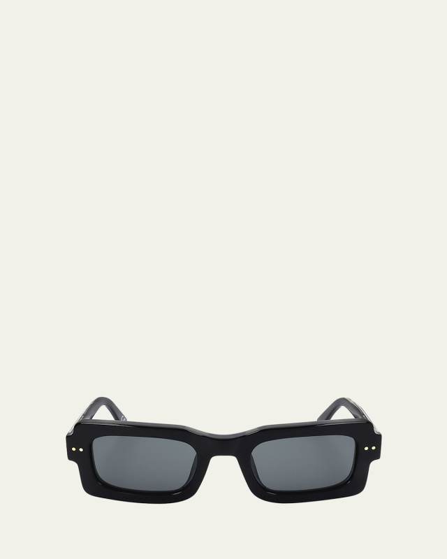 Logo Acetate Rectangle Sunglasses